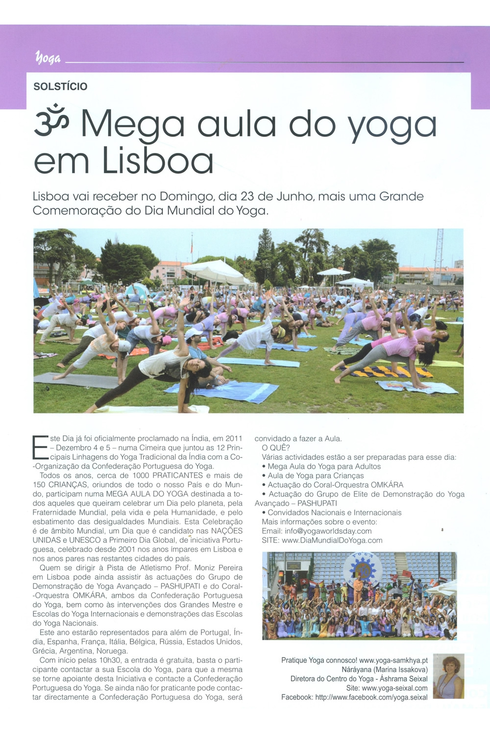 Imprensa - Dia Internacional do Yoga 2013